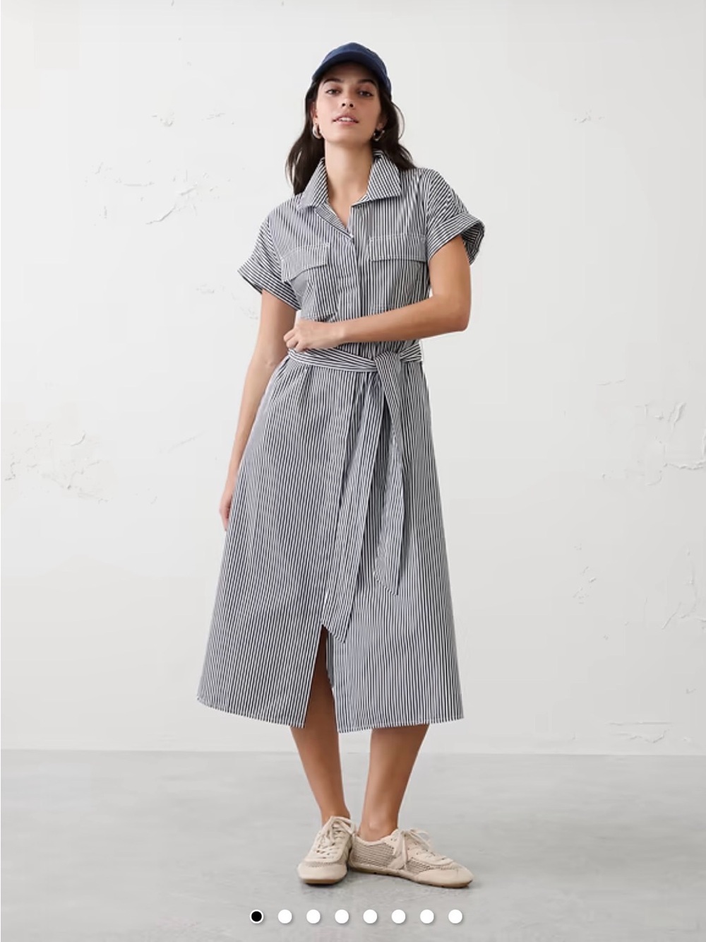 NWT Striped poplin midi shirt dress